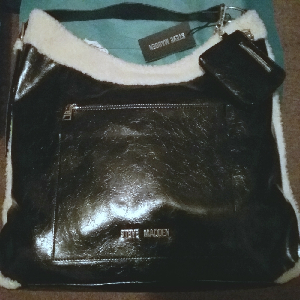 Steve Madden LG Black Tote w/coin purse